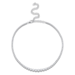 Shy Creation Graduated Diamond Riviera Necklace 6-3/8 ct tw 14K White Gold 18&quot; J-SC55022934V4