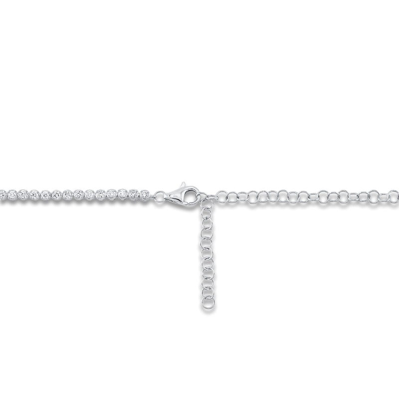 Shy Creation Graduated Diamond Riviera Necklace 6-3/8 ct tw 14K White Gold 18" J-SC55022934V4