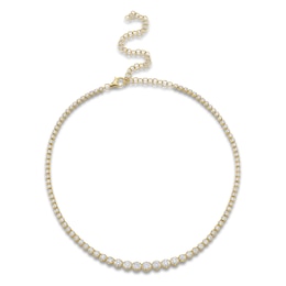 Shy Creation Graduated Diamond Riviera Necklace 6-3/8 ct tw 14K Yellow Gold 18&quot; J-SC55022935V4