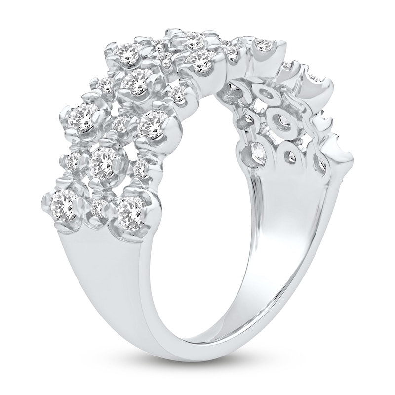 Main Image 2 of Lab-Created Diamond Three-Row Buttercup Ring 1 ct tw 14K White Gold