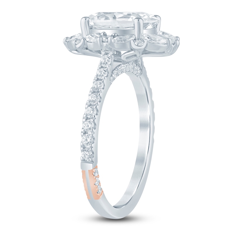 Main Image 2 of Pnina Tornai Oval-Cut Lab-Created Diamond Halo Engagement Ring 2-3/4 ct tw 14K White Gold