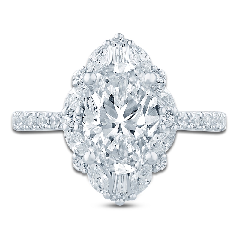 Main Image 3 of Pnina Tornai Oval-Cut Lab-Created Diamond Halo Engagement Ring 2-3/4 ct tw 14K White Gold