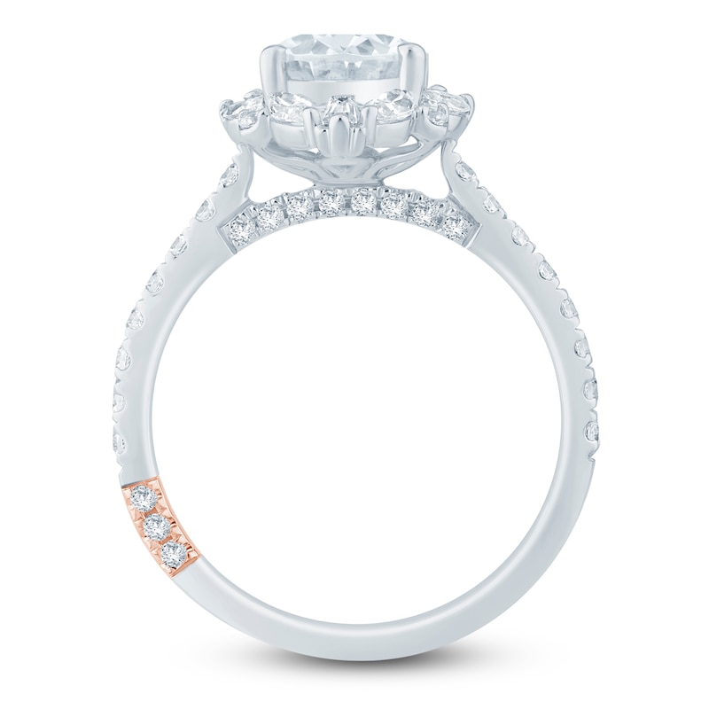 Main Image 4 of Pnina Tornai Oval-Cut Lab-Created Diamond Halo Engagement Ring 2-3/4 ct tw 14K White Gold