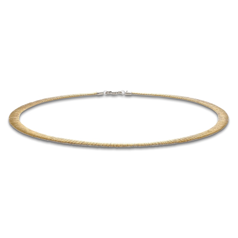 Main Image 3 of Italia D'Oro Solid Reversible Omega Necklace 14K Two-Tone Gold 17&quot;