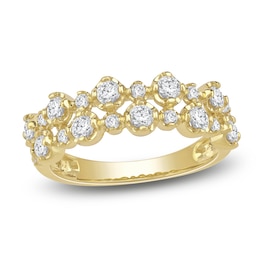 Lab-Created Diamond Two-Row Buttercup Ring 3/4 ct tw 14K Yellow Gold