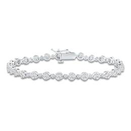 Lab-Created Diamond Buttercup Bracelet 3 ct tw 14K White Gold 7.25&quot;