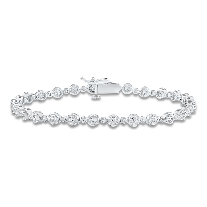 Lab-Created Diamond Buttercup Bracelet 3 ct tw 14K White Gold 7.25"