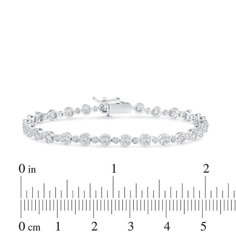 Lab-Created Diamond Buttercup Bracelet 3 ct tw 14K White Gold 7.25"