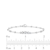 Thumbnail Image 4 of Lab-Created Diamond Graduated Buttercup Link & Bar Bracelet 3/4 ct tw 14K White Gold 7.25&quot;