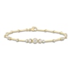 Thumbnail Image 1 of Lab-Created Diamond Graduated Buttercup Link & Bar Bracelet 3/4 ct tw 14K Yellow Gold 7.25&quot;