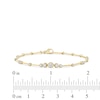 Thumbnail Image 4 of Lab-Created Diamond Graduated Buttercup Link & Bar Bracelet 3/4 ct tw 14K Yellow Gold 7.25&quot;