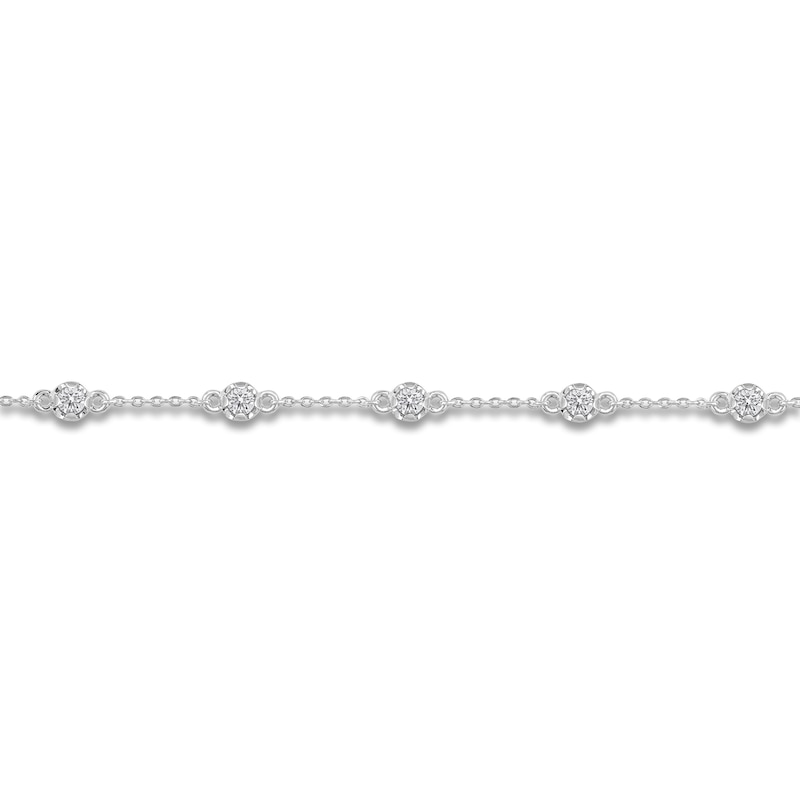 Main Image 2 of Lab-Created Diamond Buttercup Station Bracelet 3/4 ct tw 14K White Gold