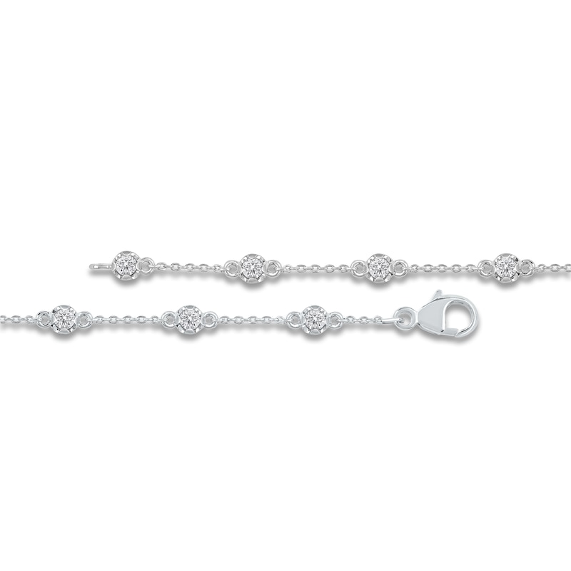 Main Image 3 of Lab-Created Diamond Buttercup Station Bracelet 3/4 ct tw 14K White Gold