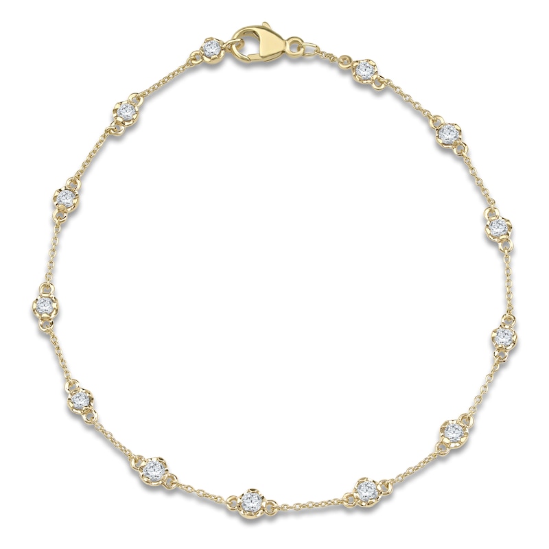 Main Image 1 of Lab-Created Diamond Buttercup Station Bracelet 3/4 ct tw 14K Yellow Gold