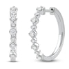 Thumbnail Image 1 of Lab-Created Diamond Buttercup Hoop Earrings 1/2 ct tw 14K White Gold