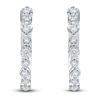 Thumbnail Image 1 of Lab-Created Diamond Buttercup Hoop Earrings 1/3 ct tw 14K White Gold