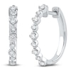 Thumbnail Image 3 of Lab-Created Diamond Buttercup Hoop Earrings 1/3 ct tw 14K White Gold