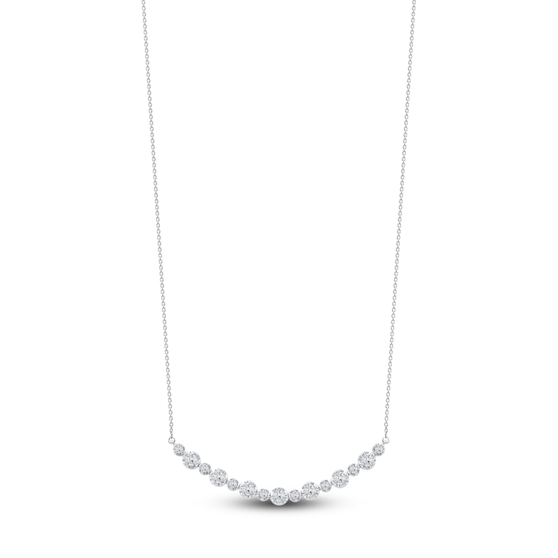 Lab-Created Diamond Buttercup Smile Necklace ct tw 14K Gold 18