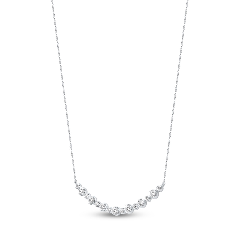 Lab-Created Diamond Buttercup Smile Necklace ct tw 14K Gold 18