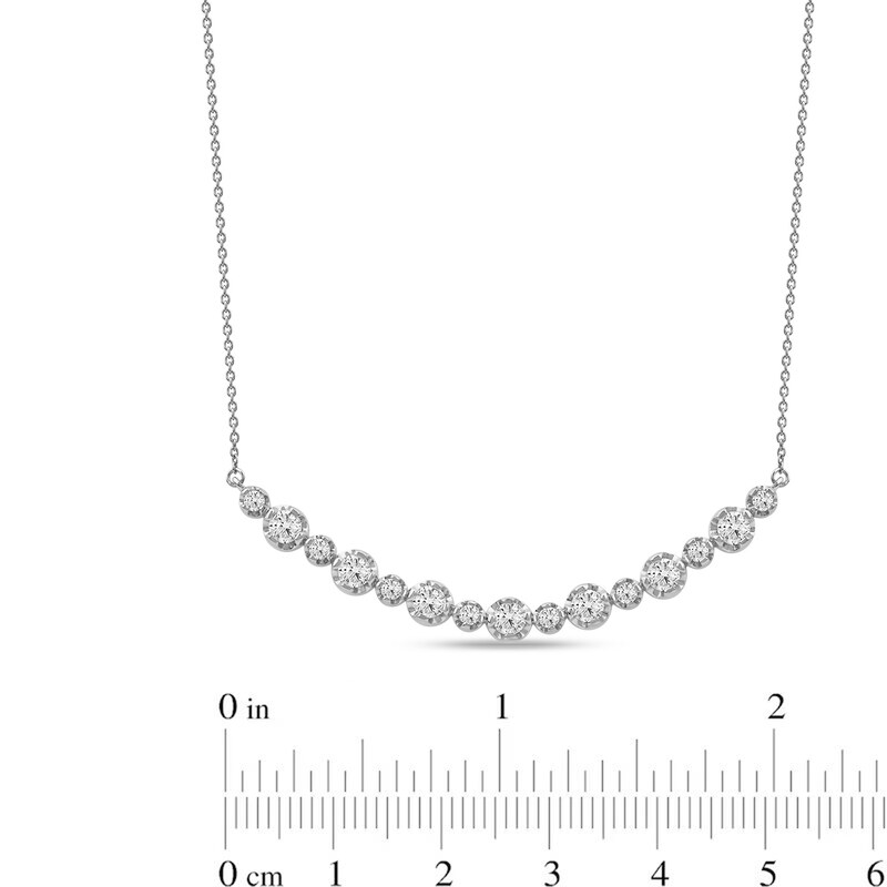 Lab-Created Diamond Buttercup Smile Necklace ct tw 14K Gold 18