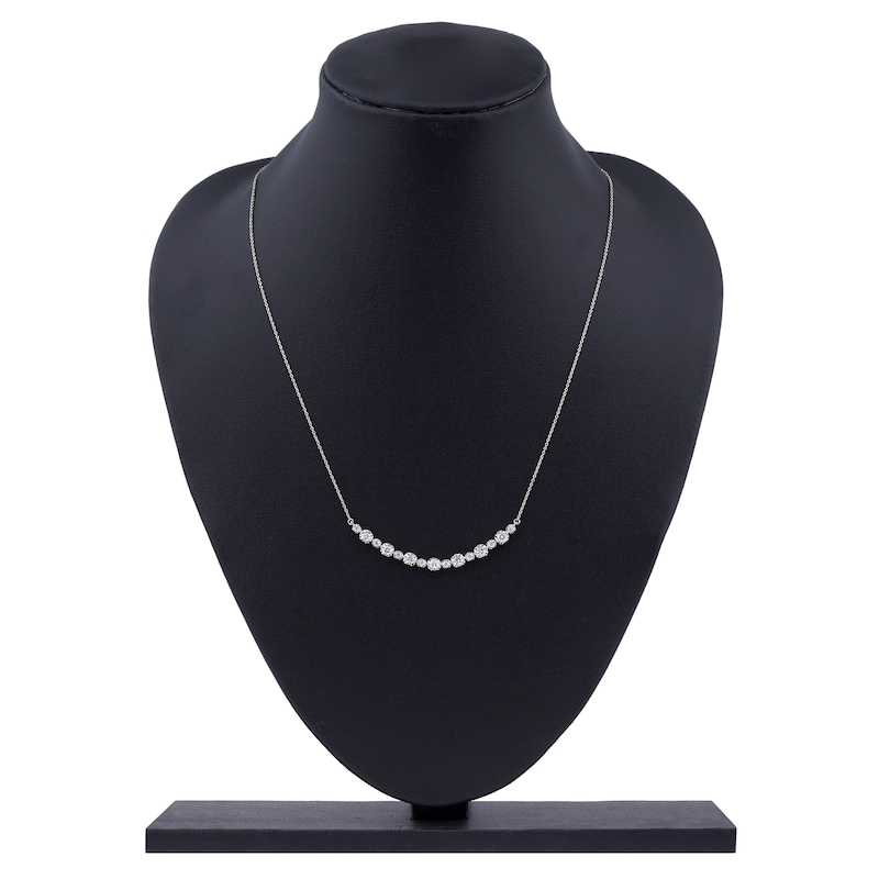 Lab-Created Diamond Buttercup Smile Necklace ct tw 14K Gold 18