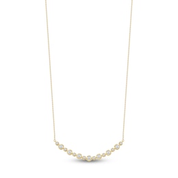 Lab-Created Diamond Buttercup Smile Necklace 1 ct tw 14K Yellow Gold 18&quot;