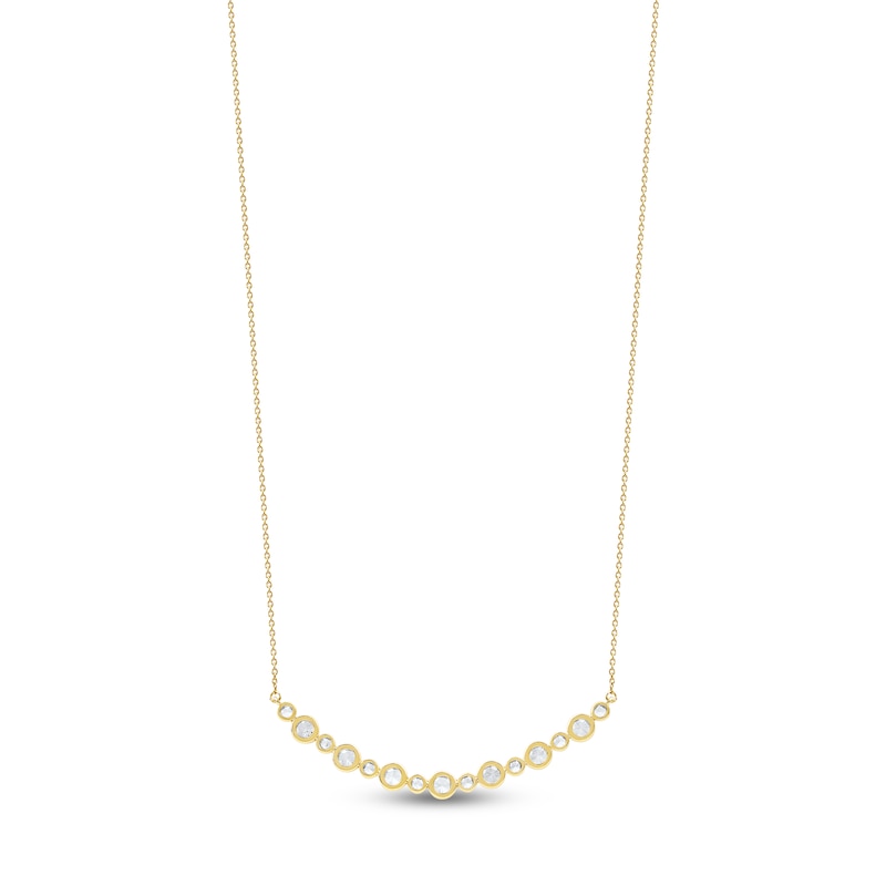 Main Image 3 of Lab-Created Diamond Buttercup Smile Necklace 1 ct tw 14K Yellow Gold 18&quot;