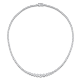 Lab-Created Diamond Riviera Necklace 6 ct tw 14K White Gold 18&quot;