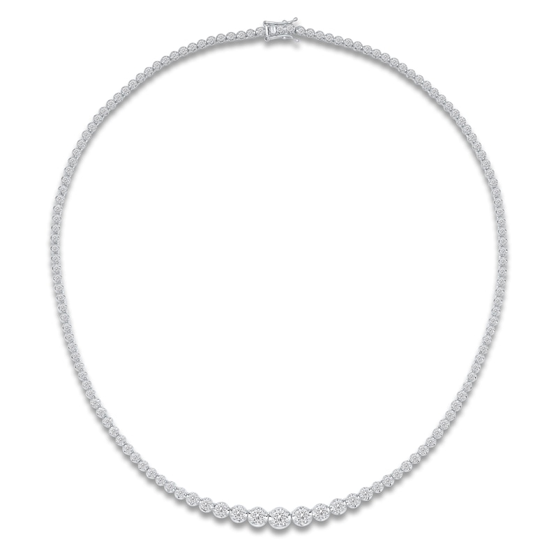 Lab-Created Diamond Riviera Necklace 6 ct tw 14K White Gold 18"