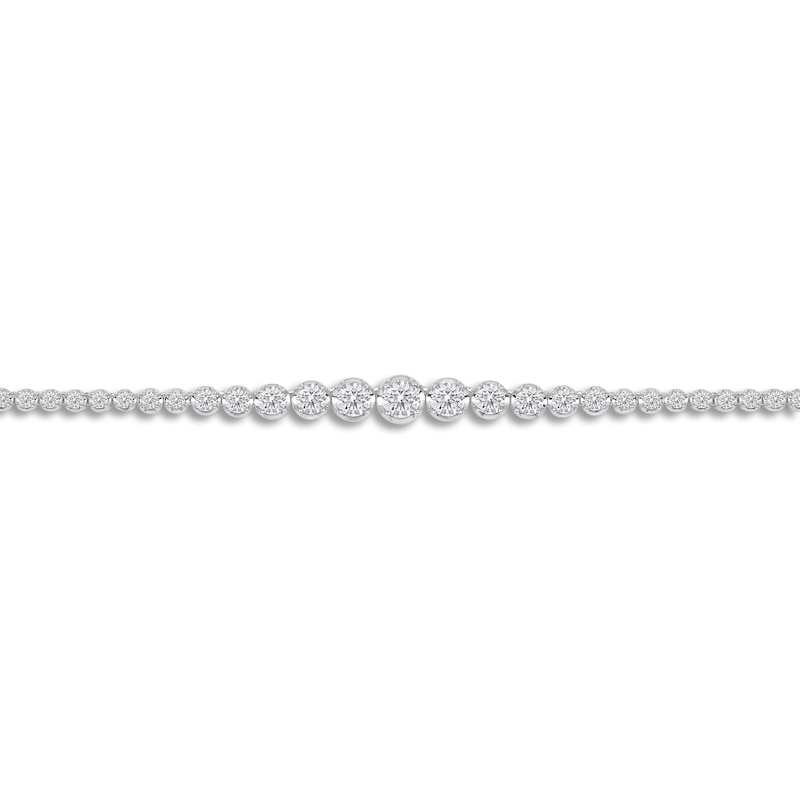 Lab-Created Diamond Riviera Necklace 6 ct tw 14K White Gold 18"