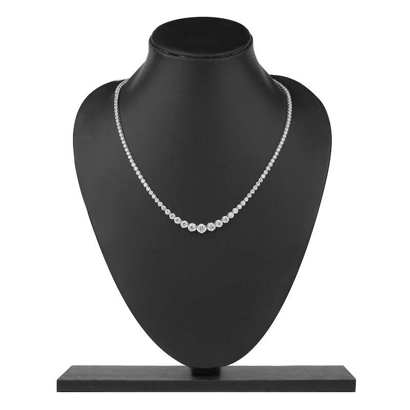 Lab-Created Diamond Riviera Necklace 6 ct tw 14K White Gold 18"