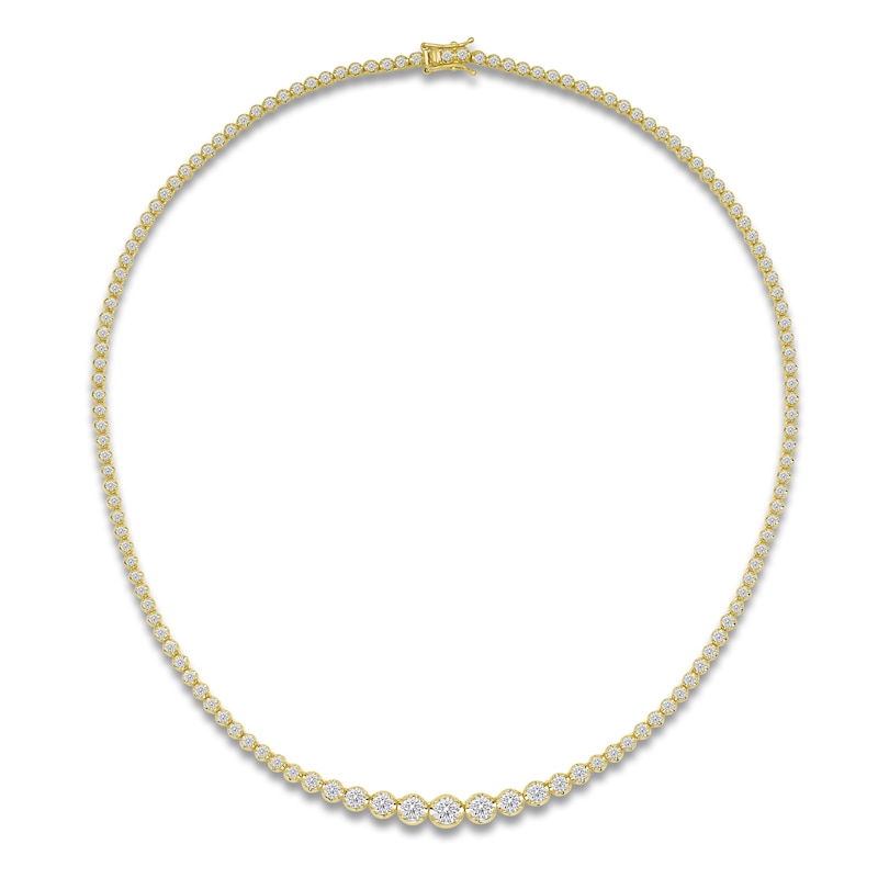 Lab-Created Diamond Riviera Necklace 6 ct tw 14K Yellow Gold 18"