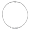 Thumbnail Image 0 of Lab-Created Diamond Riviera Necklace 8 ct tw 14K White Gold 18"