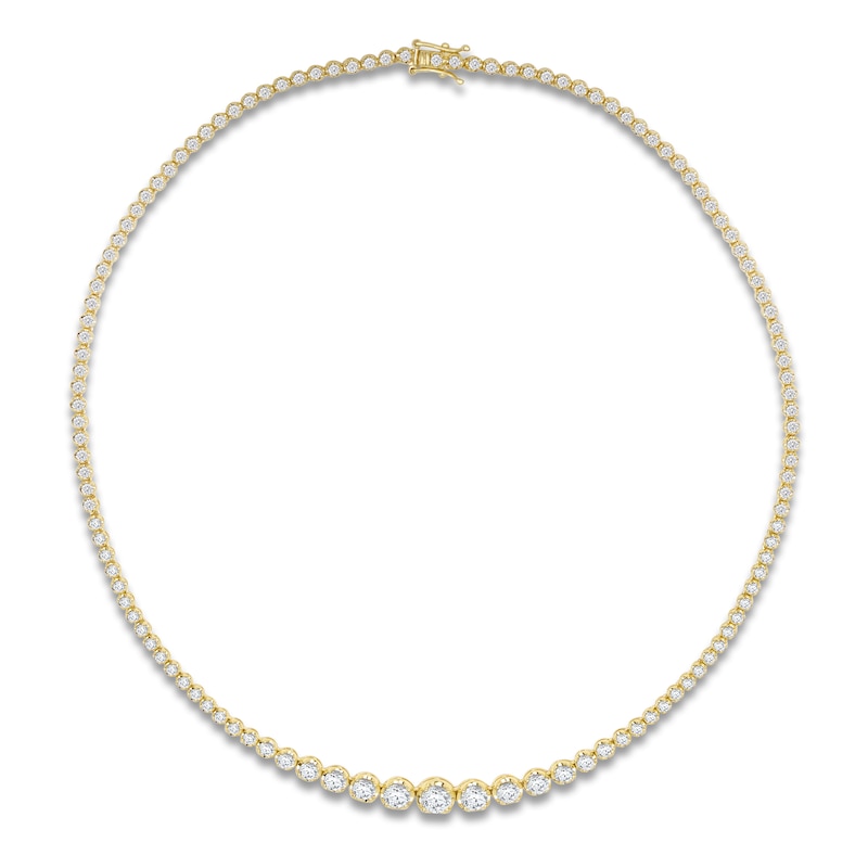 Lab-Created Diamond Riviera Necklace 8 ct tw 14K Yellow Gold 18"