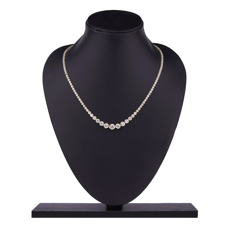 Lab-Created Diamond Riviera Necklace 8 ct tw 14K Yellow Gold 18"