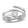 Thumbnail Image 1 of Lab-Created Diamond Solitaire Buttercup Spiral Ring 1/2 ct tw 14K White Gold