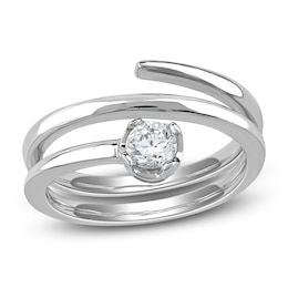 Lab-Created Diamond Solitaire Buttercup Spiral Ring 1/2 ct tw 14K White Gold