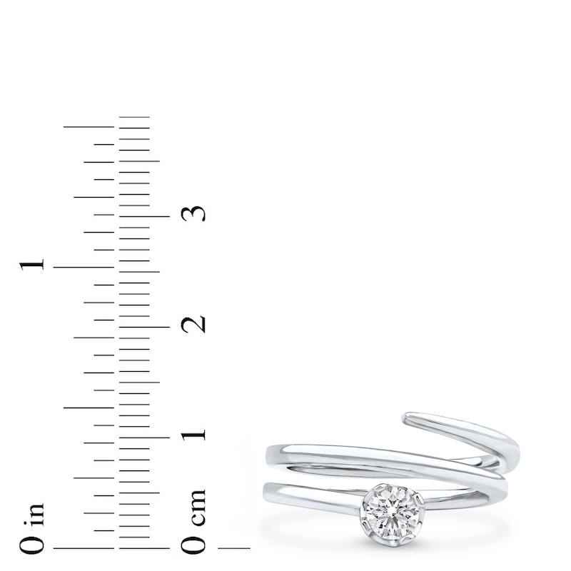 Main Image 4 of Lab-Created Diamond Solitaire Buttercup Spiral Ring 1/2 ct tw 14K White Gold