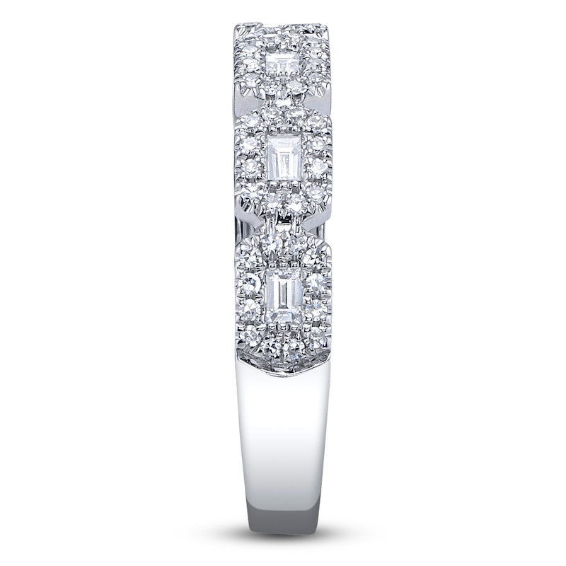 Main Image 3 of Shy Creation Baguette & Round-Cut Diamond Ring 3/8 ct tw 14K White Gold SC55011258Z7