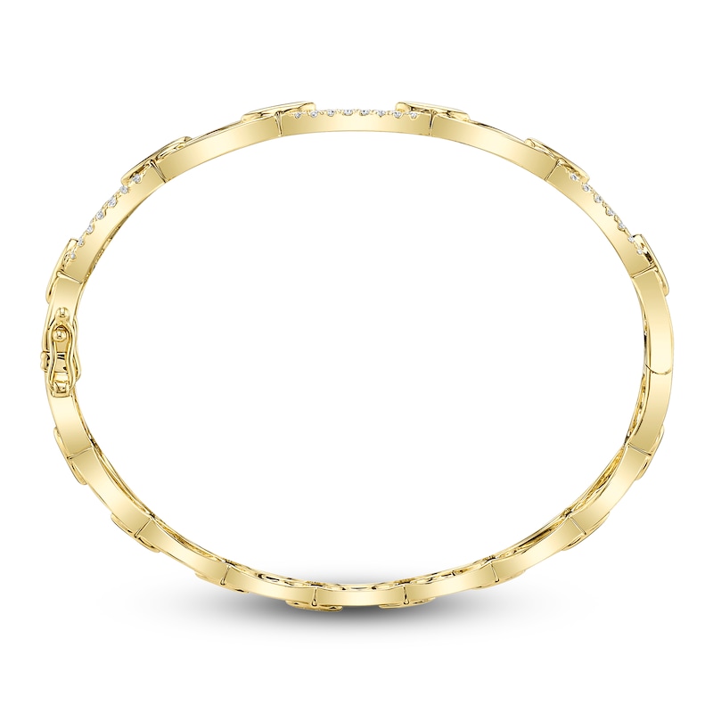 Main Image 2 of Shy Creation Diamond Chain Link Bangle Bracelet 1/2 ct tw 14K Yellow Gold J-SC55012131V2ZS