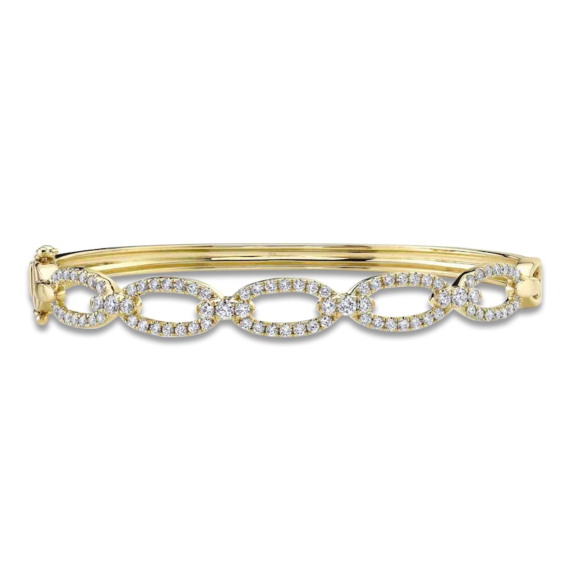 Main Image 1 of Shy Creation Diamond Chain Link Bangle Bracelet 1-1/8 ct tw 14K Yellow Gold J-SC55012131ZS