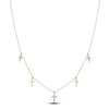 Thumbnail Image 1 of Shy Creation Diamond Cross Station Necklace 1/15 ct tw 14K Yellow Gold 18&quot; SC55020244