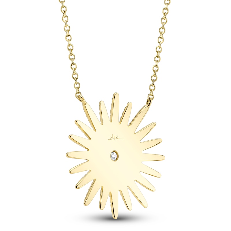 Main Image 3 of Shy Creation Diamond Sun Necklace 3/8 ct tw 14K Yellow Gold 18&quot; J-SC55004270