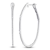 Thumbnail Image 1 of Shy Creation Baguette & Round-Cut Diamond Inside-Out Hoop Earrings 3/8 ct tw 14K White Gold J-SC55004901V2