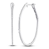 Thumbnail Image 2 of Shy Creation Baguette & Round-Cut Diamond Inside-Out Hoop Earrings 3/8 ct tw 14K White Gold J-SC55004901V2