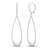 Thumbnail Image 2 of Shy Creation Diamond Graduated Teardrop Dangle Hoop Earrings 3/4 ct tw 14K White Gold J-SC55006364