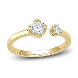 Lab-Created Diamond Buttercup Open Cuff Ring 1/2 ct tw 14K Yellow Gold