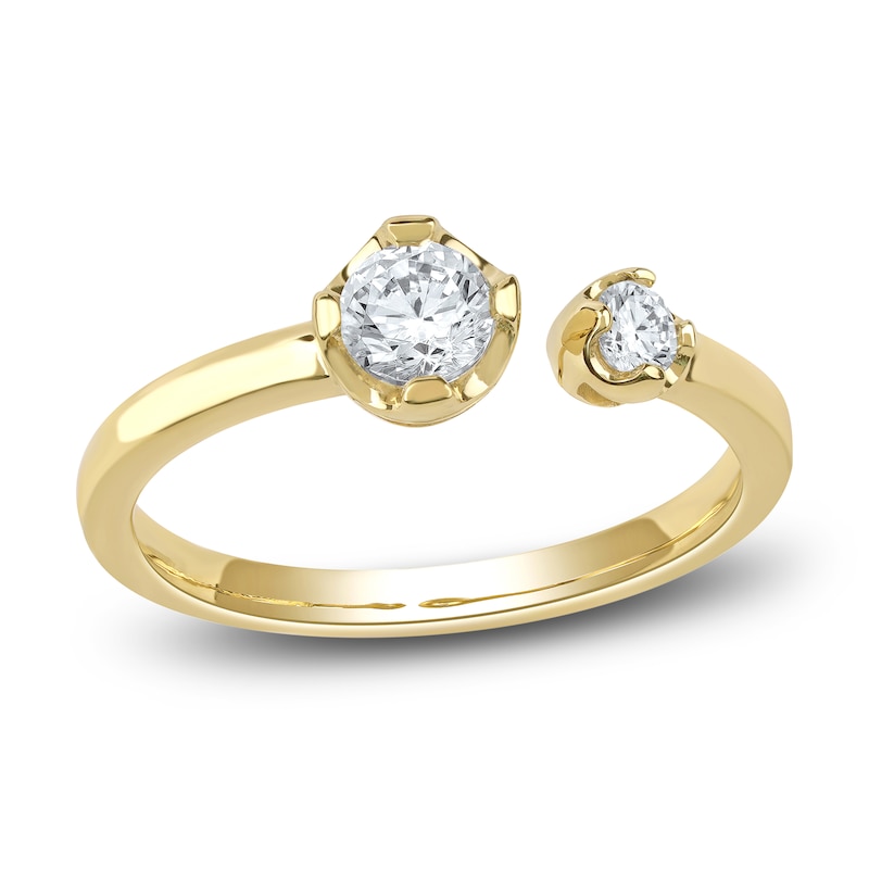 Main Image 1 of Lab-Created Diamond Buttercup Open Cuff Ring 1/2 ct tw 14K Yellow Gold