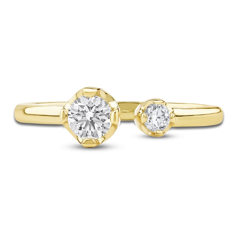 Main Image 3 of Lab-Created Diamond Buttercup Open Cuff Ring 1/2 ct tw 14K Yellow Gold