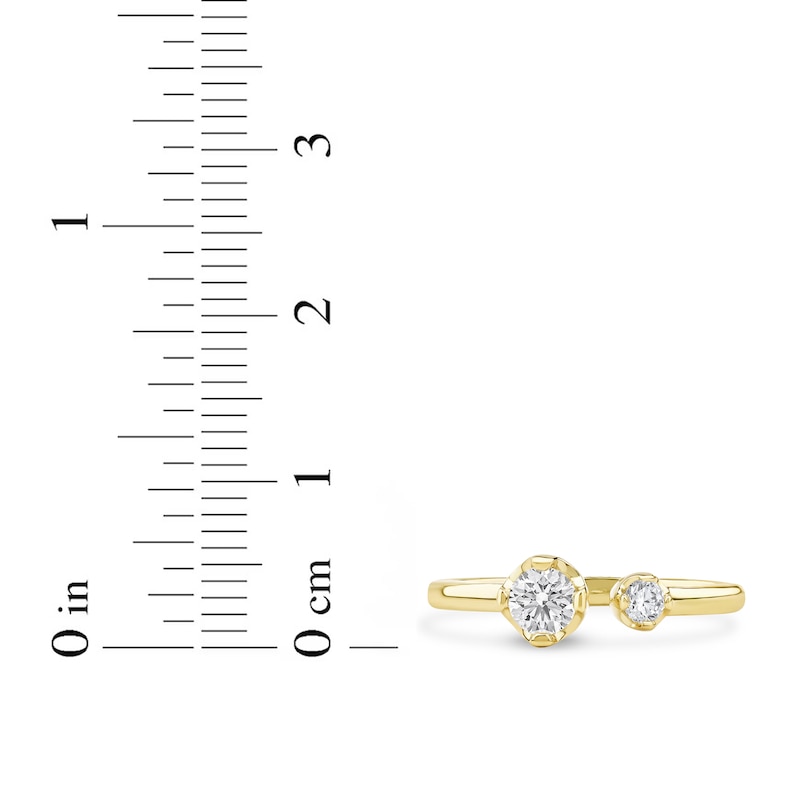 Main Image 4 of Lab-Created Diamond Buttercup Open Cuff Ring 1/2 ct tw 14K Yellow Gold